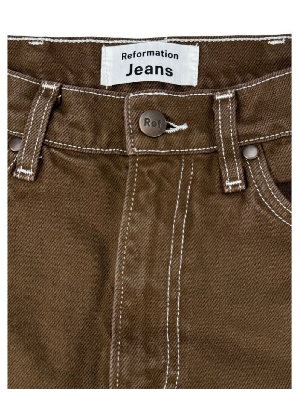 Reformation Cowboy Straight Jeans High Rise Chocolate - Picture 5 of 8